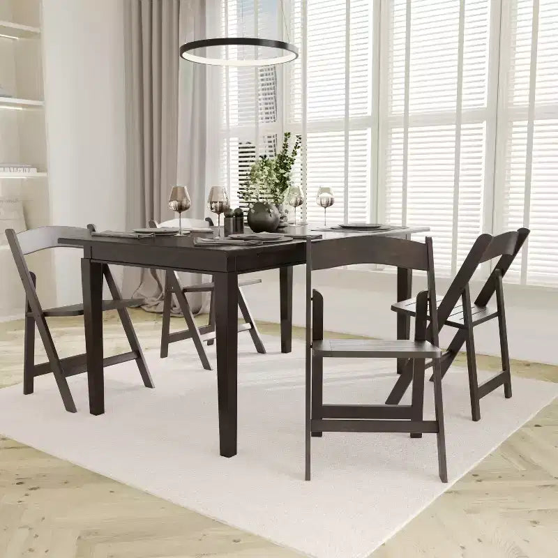 Sedia da pranzo pieghevole in legno massello, rovere/stile americano antico/bianco, 1 posto
