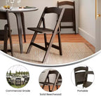 Sedia da pranzo pieghevole in legno massello, rovere/stile americano antico/bianco, 1 posto