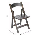 Sedia da pranzo pieghevole in legno massello, rovere/stile americano antico/bianco, 1 posto