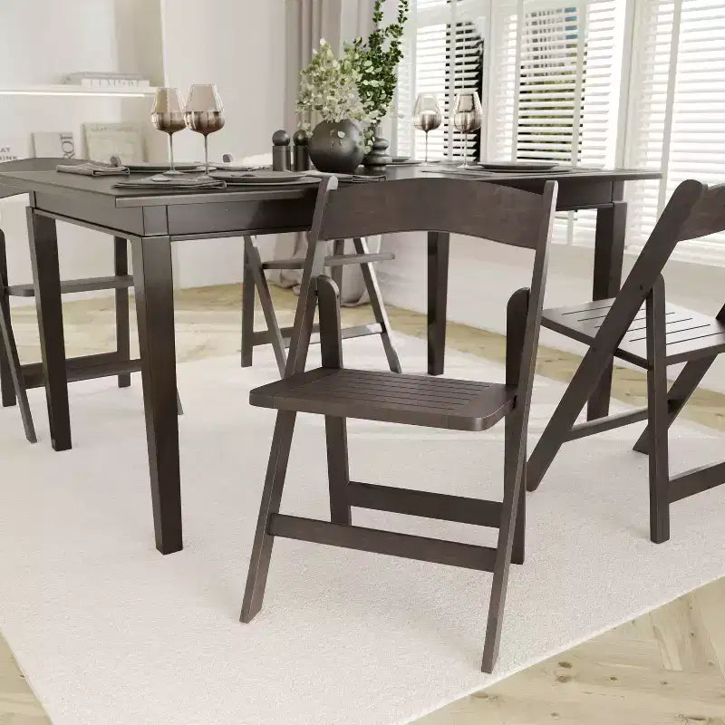 Sedia da pranzo pieghevole in legno massello, rovere/stile americano antico/bianco, 1 posto
