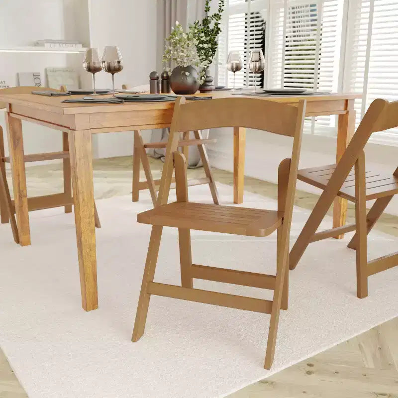 Emma and Oliver Solid Wood Foldable Dining Chair